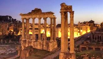 Forum at dusk